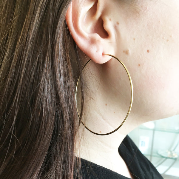 2 Inch Endless Thin Hoop Earrings