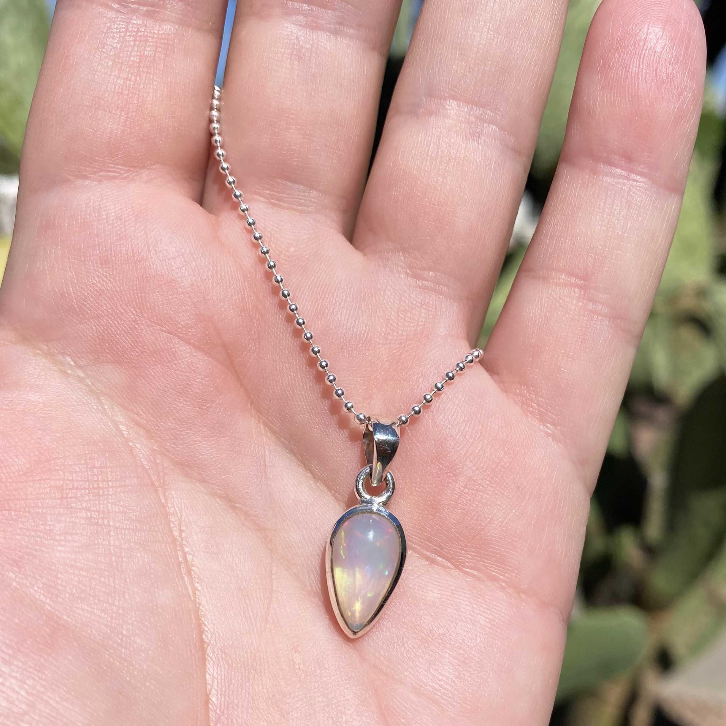 925 Sterling Silver Opal Necklace With Simple Stone Design And Tear Drop  Fire Opals Wholesale Moonstone Jewelry From Hongmu23, $9.03 | DHgate.Com