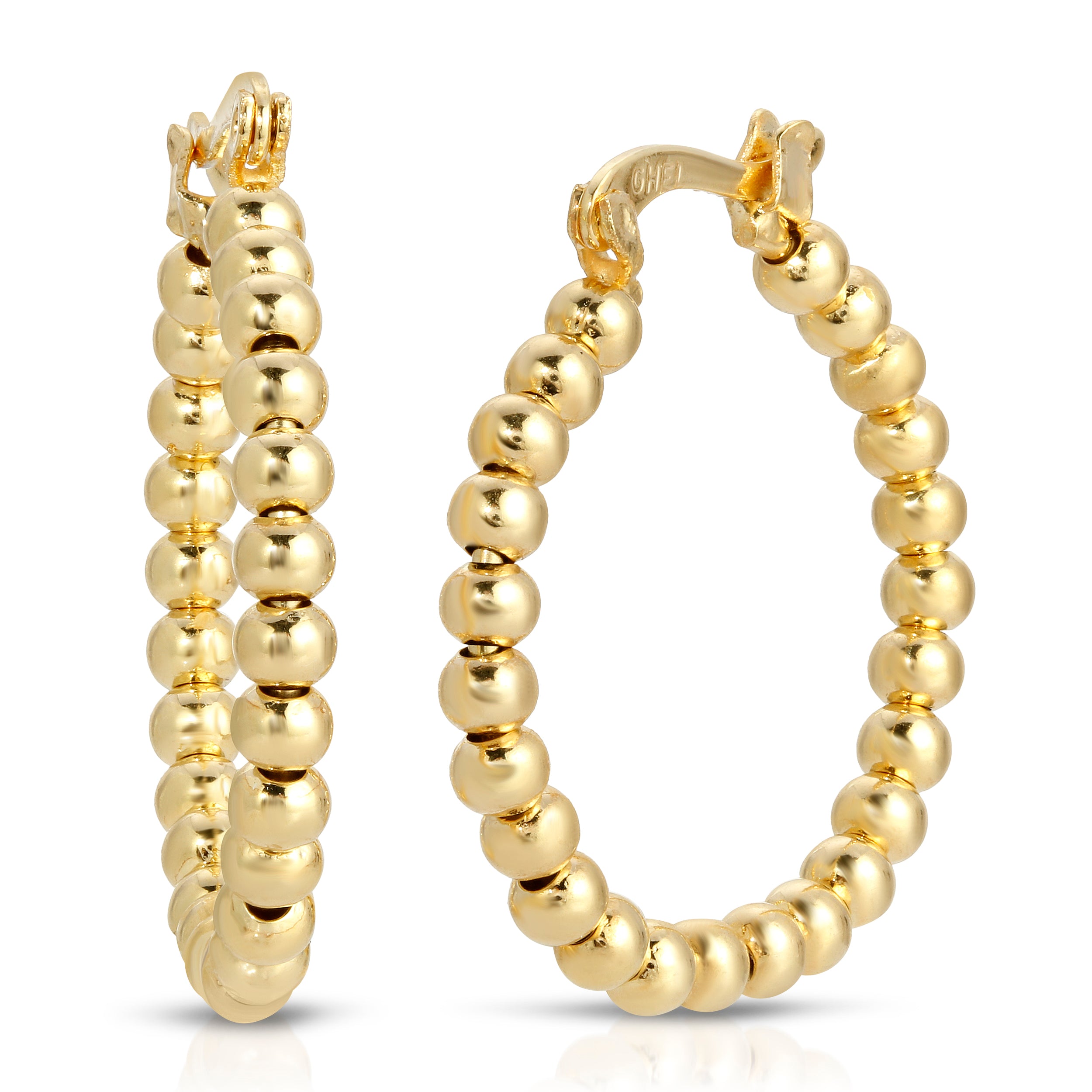 22ct Indian Gold Ball Hoop Earring - £435.00.00 (SKU:28011)