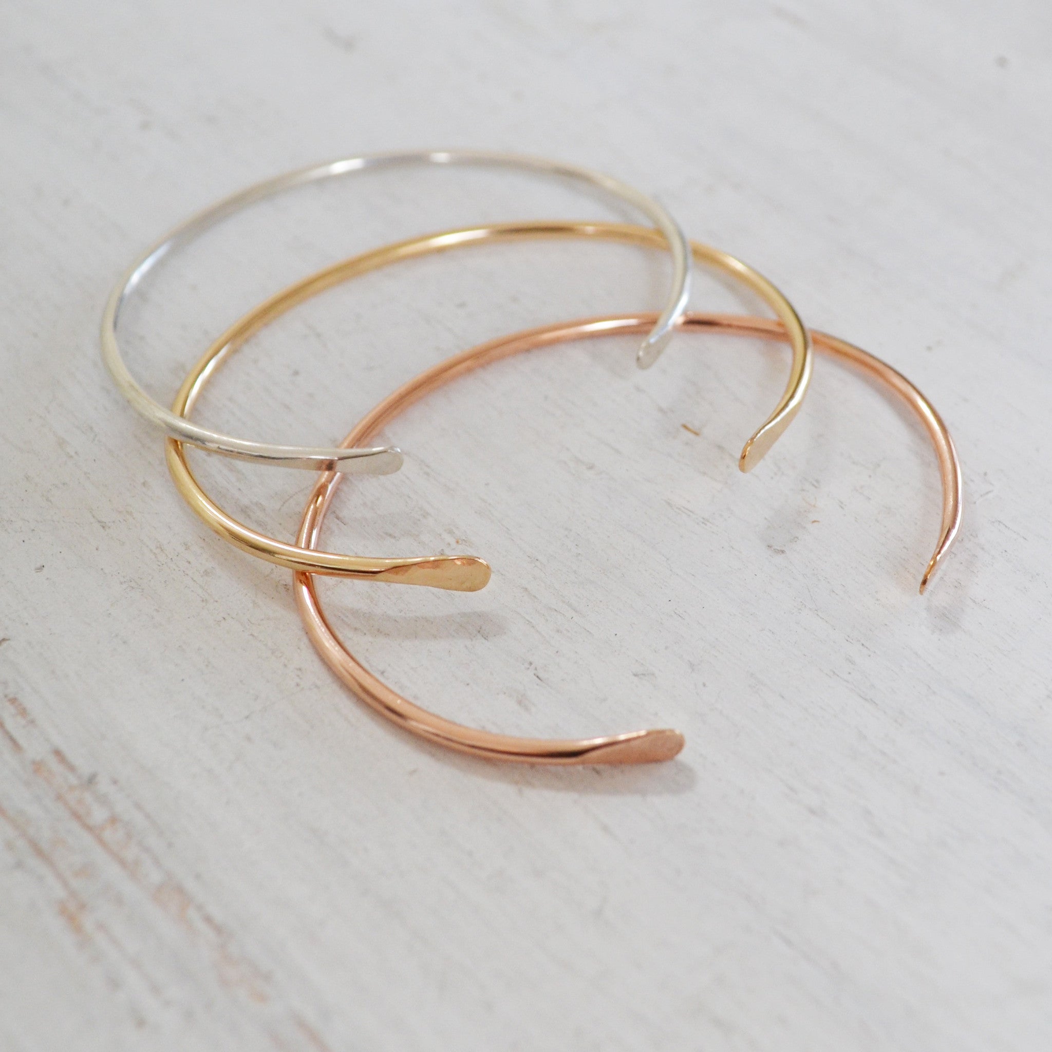 Basic Cuff Bracelet Manchette Gold Rose Gold or Silver 