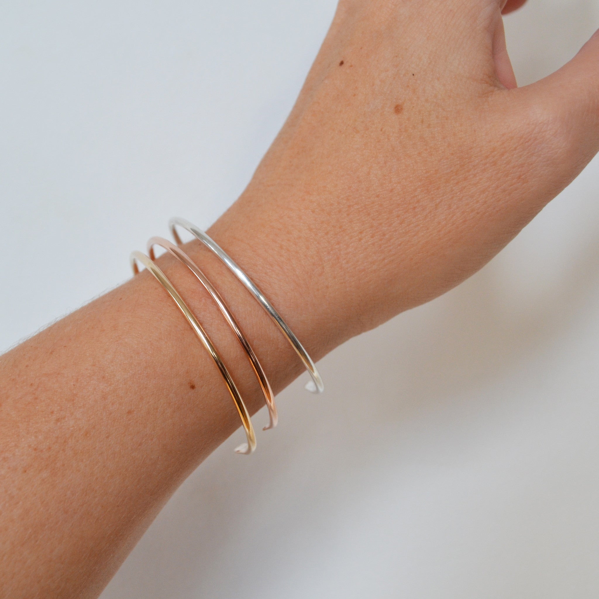 Basic Cuff Bracelet Manchette Gold Rose Gold or Silver 