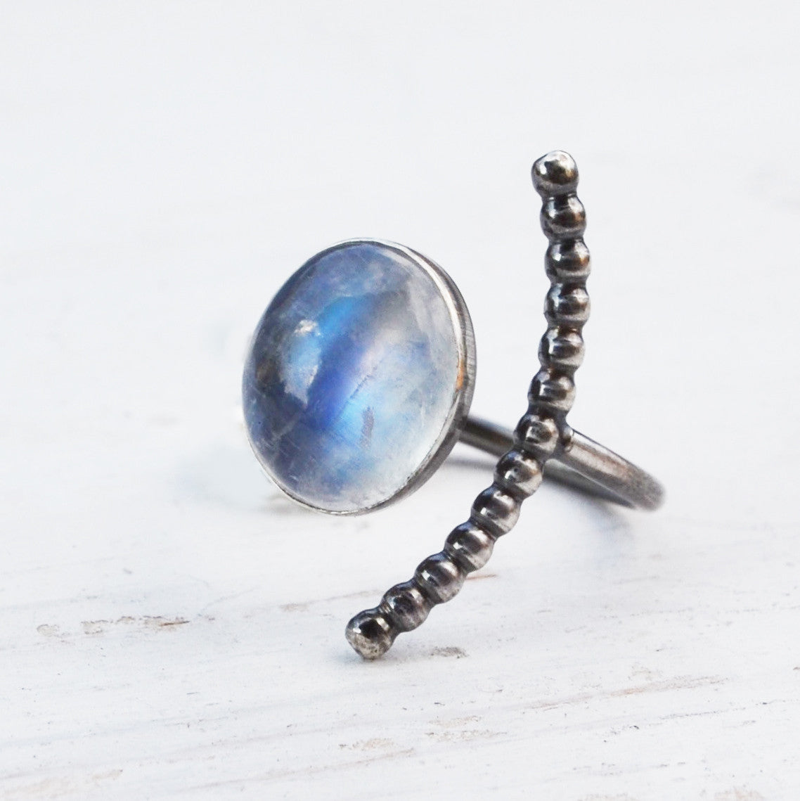 Half Moon Moonstone Ring | Discovered 9.45