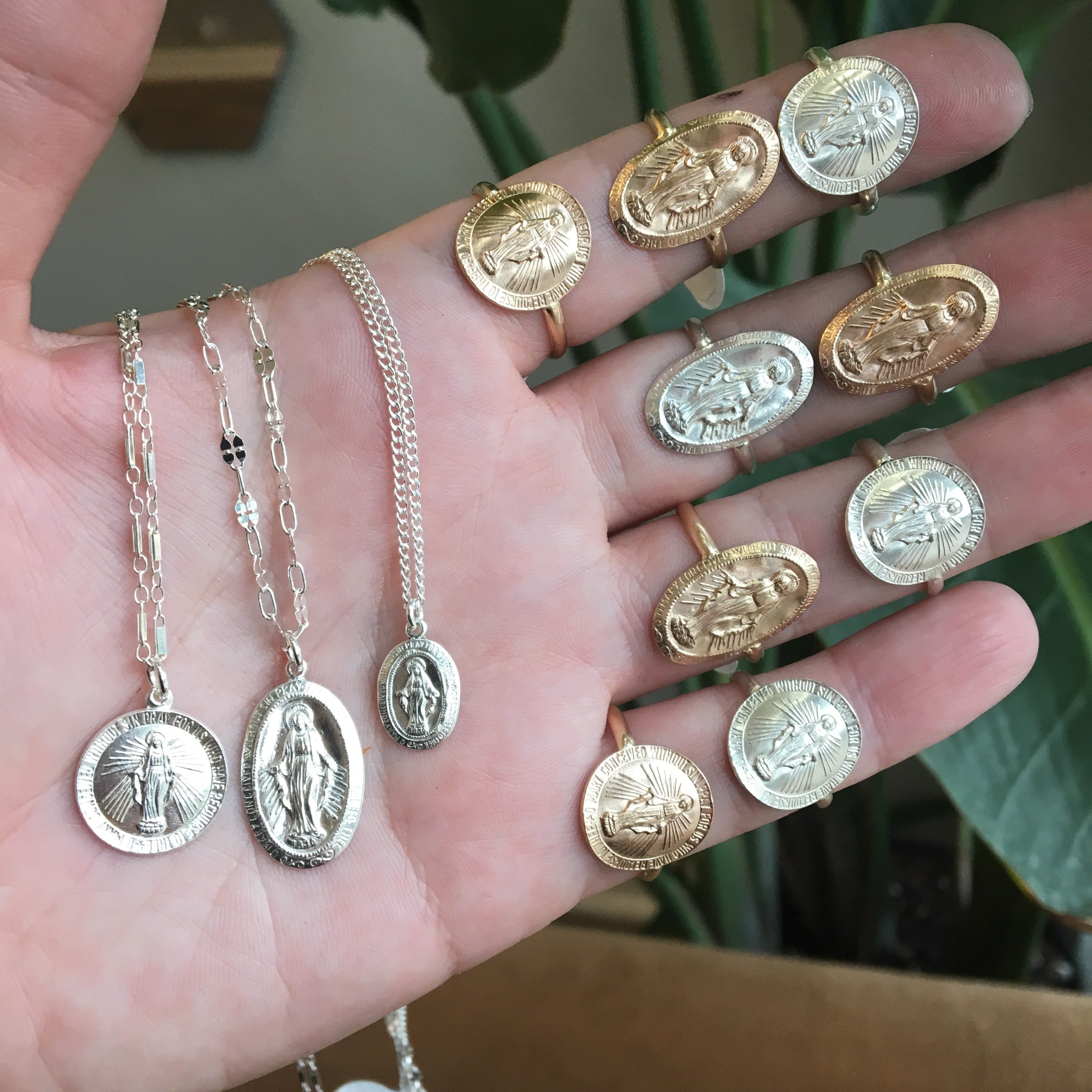 Mother Mary Coin Necklace | Glamrocks Jewelry